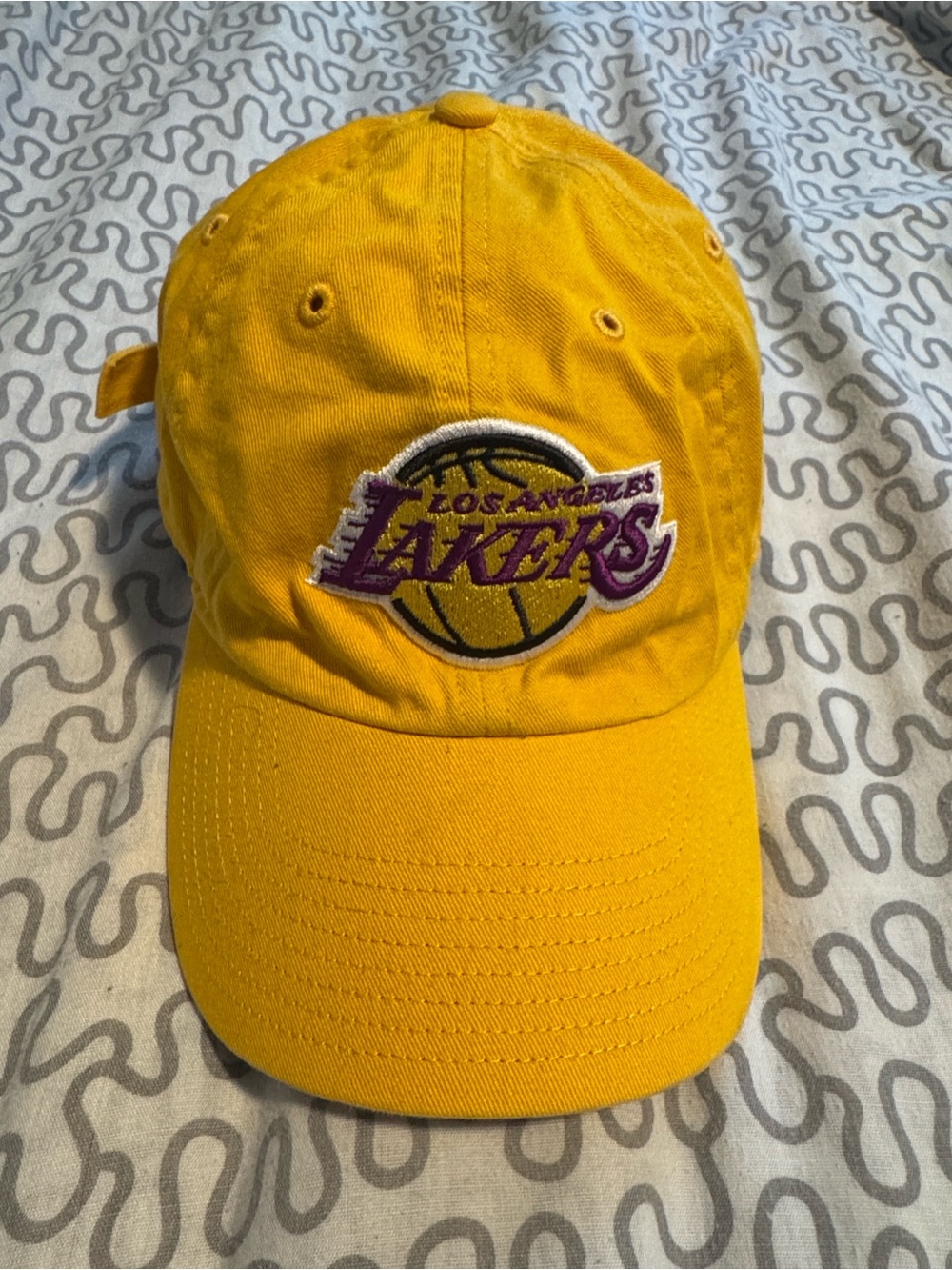 '47 Los Angeles Lakers Yellow Dad Hat with Purple Logo